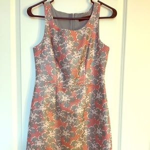 Pink and grey shift dress